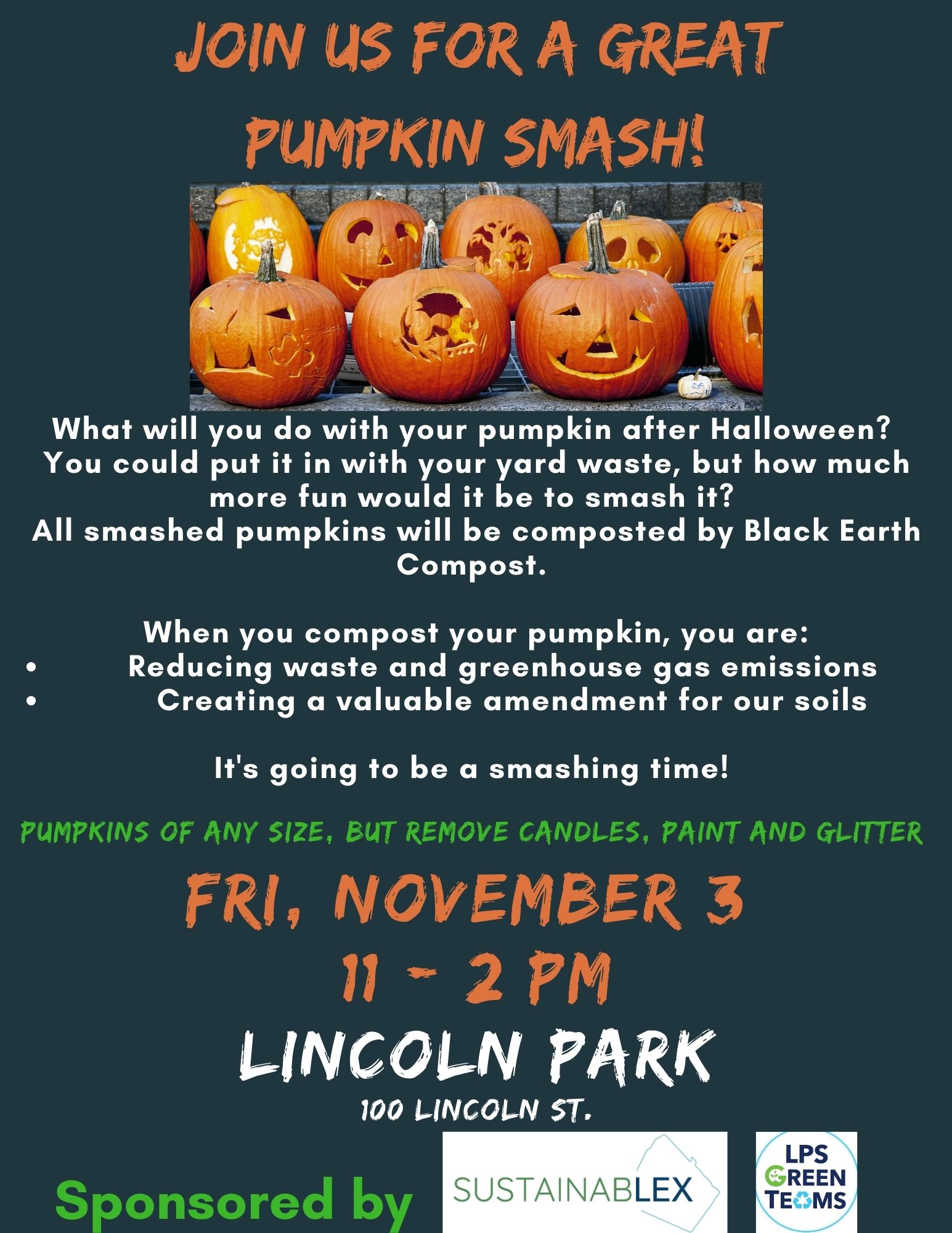 Pumpkin Composting Event Fri, Nov. 3 The Lexington Observer